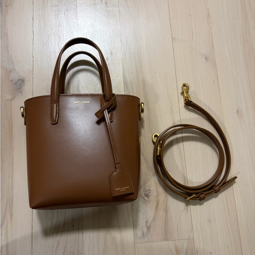 MINI TOY SHOPPING SAINT LAURENT IN BOX LEATHER (Fox color) - Picture 9 of 10